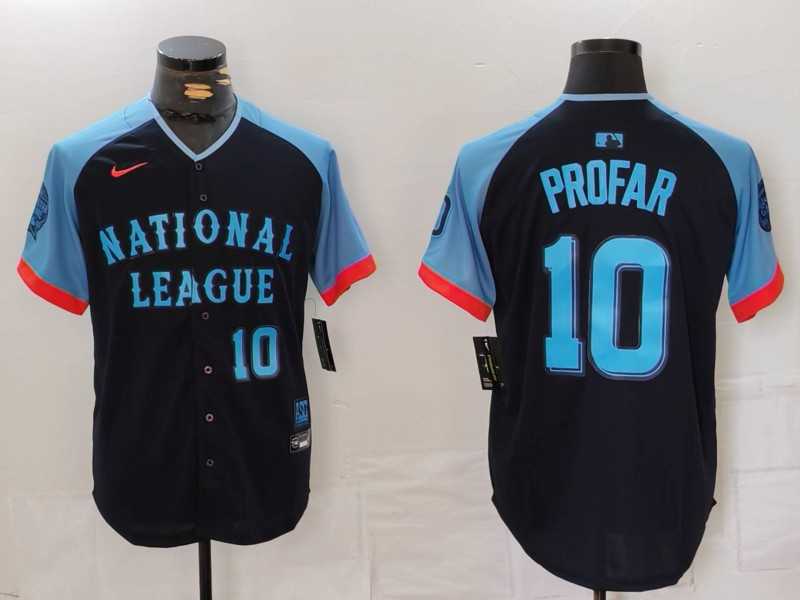 Mens San Diego Padres #10 Jurickson Profar Number Navy 2024 All Star Limited Stitched Jersey->2024 mlb all-star->MLB Jersey